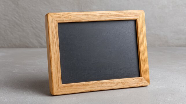 Sustainable tourism A rustic wooden framed chalkboard on a textured surface, perfect for signage or personal messages.