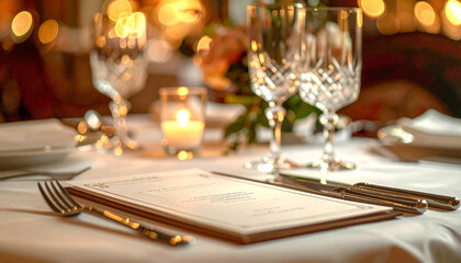 Karta menu w restauracji