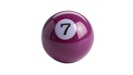 colorful pool ball number seven on transparent background	