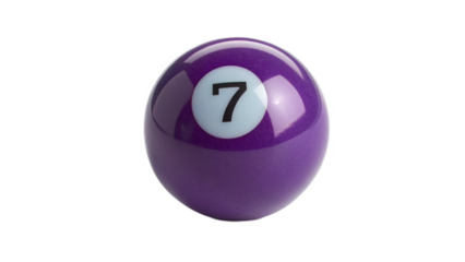 colorful pool ball number seven on transparent background	