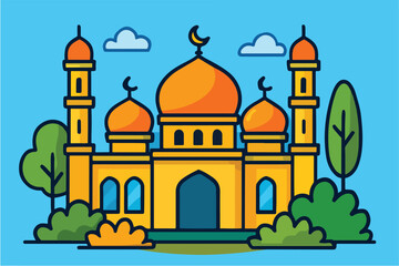 Mosque Illustration for Eid