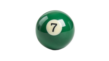 colorful pool ball number seven on transparent background	