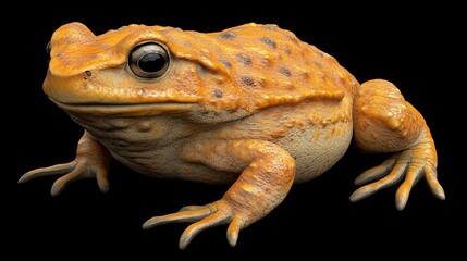 Obraz premium Pondering orange frog against darkness