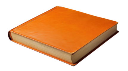 Orange book isolated on transparent background.