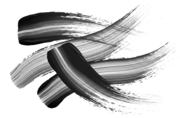 A Set of Black Paint Strokes on a Transparent Background