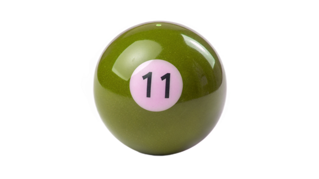 colorful pool ball isolated on transparent background