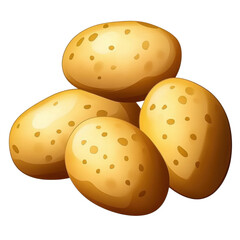 3d cartoon potatoes isolated on transparent background