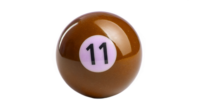 colorful pool ball isolated on transparent background