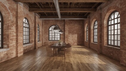 Modern interior with empty poster