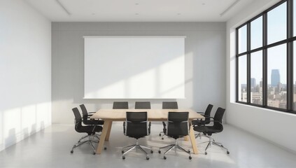 Office interior with poster 