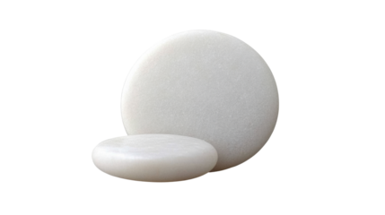 Round white stone isolated on transparent background
