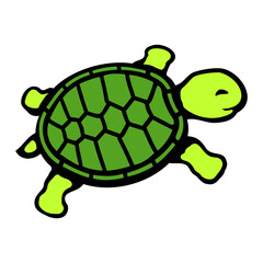 Little Turtle cute smiling happily funny Cartoon