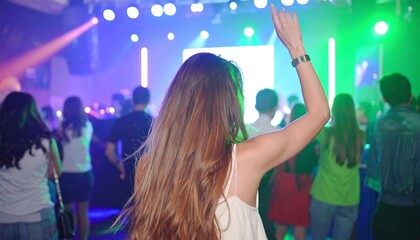 A woman dancing at a concert