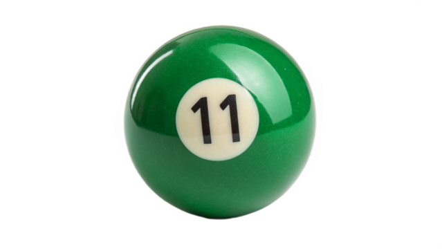 colorful pool ball isolated on transparent background