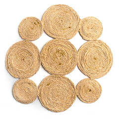 Handmade Woven Plate and Cup Coasters – Natural Fiber Mats for Rustic Table Protection – Colombian Artisan Home Decor