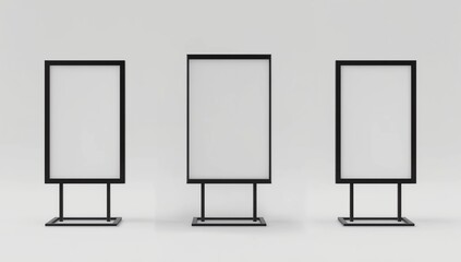 Outdoor street advertising billboard mock up, 3d rendering illustration