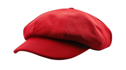 Red tam cap isolated on transparent background