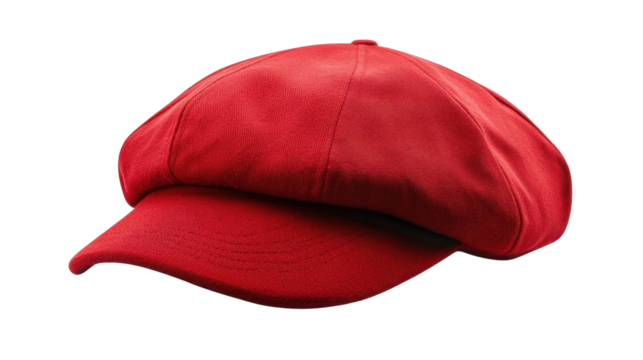Red tam cap isolated on transparent background
