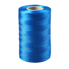 Blue thread isolated on transparent background