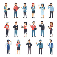 Obraz premium Diverse Professionals and Workers in Various Occupations.