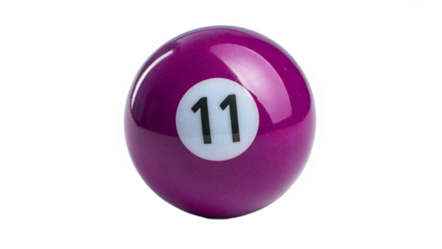 colorful pool ball isolated on transparent background