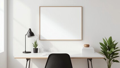 Office with empty banner