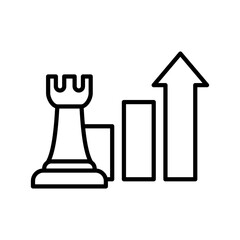 Business Strategy Icons In Outline, Vector Illustration