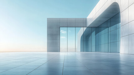 Obraz premium Modern city building plaza car advertising background