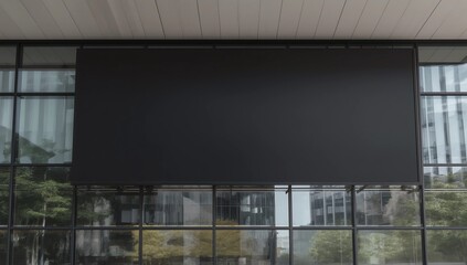 Outdoor mock up,store template,front view black shop facade with windows display, three posters
