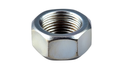 Metal nut isolated on transparent background.