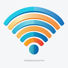 Gradient Wifi Signal Icon On White Background