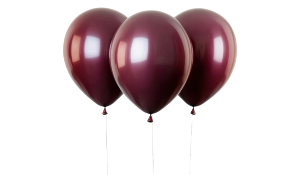 Maroon color balloon- isolated on transparent background.