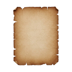 Aged Parchment Paper Scroll Texture Background Antique Document Design Medieval Map Template on transparent background