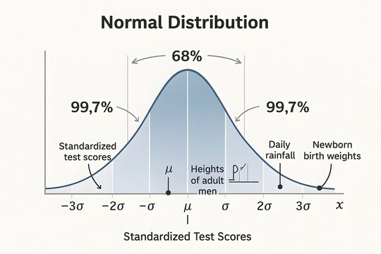 Normal Distribution Guide with Bell Curve Explanation for Statistics Education
