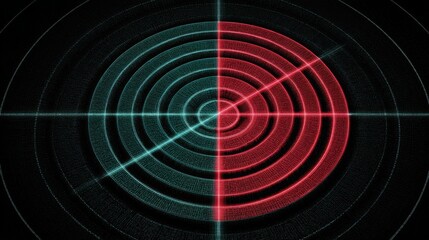 Red and green symbolizing focused goals and objectives in a strategic planning or marketing context for success