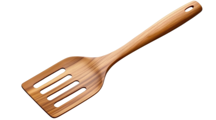 Wooden cooking spatula . isolated on transparent background.
