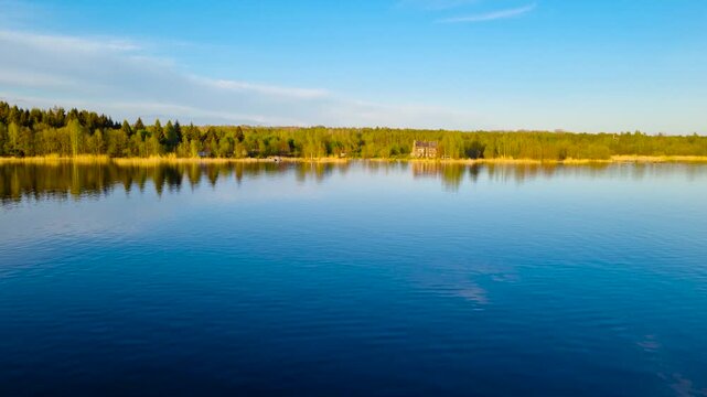 A cruise on a motor ship along the Svir River and Lake Onega. Russia. 