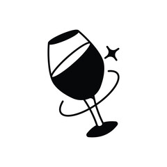 Champagne glass icon with white background vector stock illustration