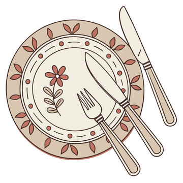 plate with cutlery