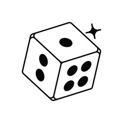 Dice icon with white background vector stock illustration