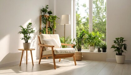 Sun-Drenched Tranquility: A Modern Interior Oasis of Plants and Comfort