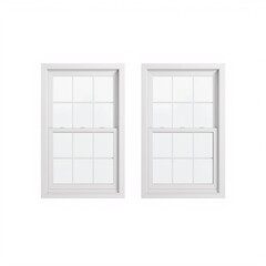 Obraz premium 3D Render of Modern Window Frames on White Background