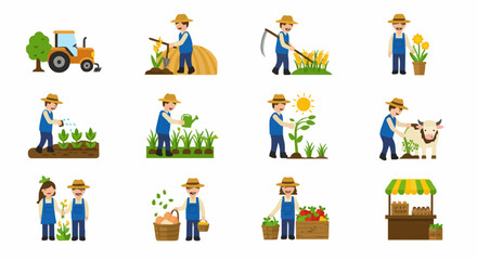 Fototapeta premium Icon set farming