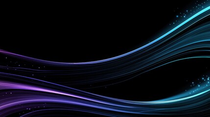 Abstract Neon Light Streaks on Black Background for Digital Design and Tech Projects