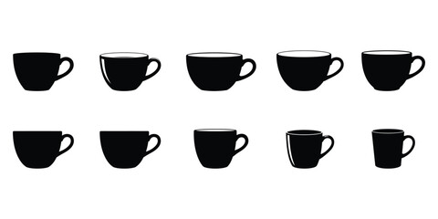 Coffee Cup Silhouette Vector Set