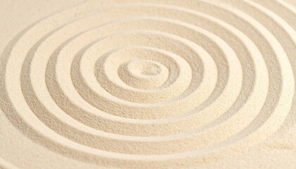 Fototapeta premium Beige Sand Ripples Forming Concentric Circles Pattern