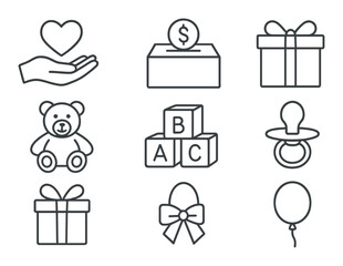 Barber shop tools icon set: scissors, comb, razor, pole, dryer, spray, phone, laptop