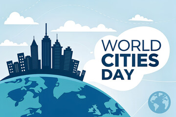 Obraz premium Celebrate World Cities Day with global unity—highlighting urban innovation, sustainability, and the vital role of cities in shaping inclusive, resilient futures. generative ai