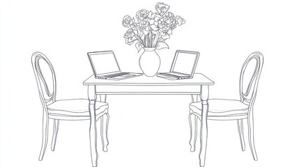 Elegant workspace outline