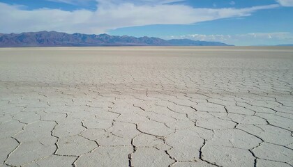 Aerial View of Salt Flat Polygons and Cracked Earth